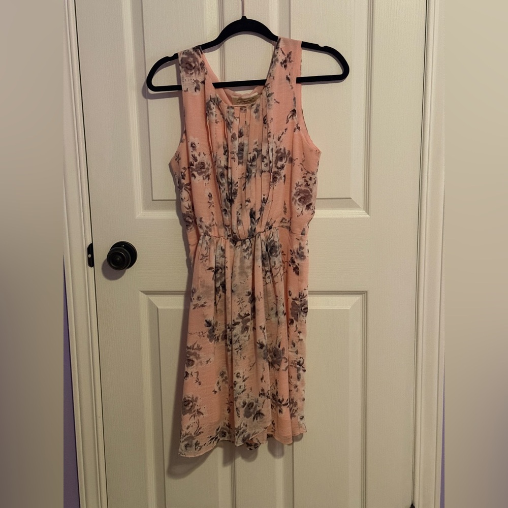 Propaganda Pink and Gray Pleated Dress